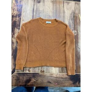 Carly Jean Brown Long Sleeves Crew Neckline Cropped Sweater Size Medium